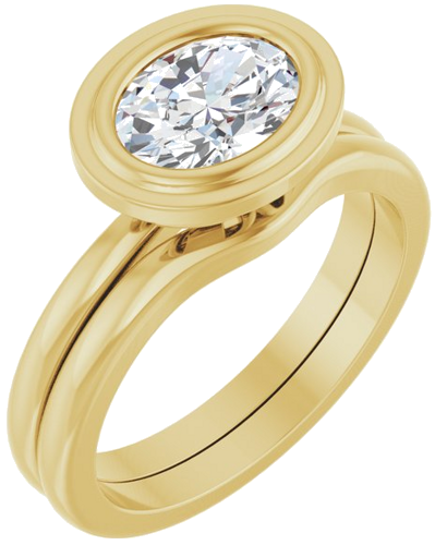Sužadėtuvių Žiedas „Bezel-Set Solitaire“ 14k yellow gold Oval 8mm x 6mm (6)