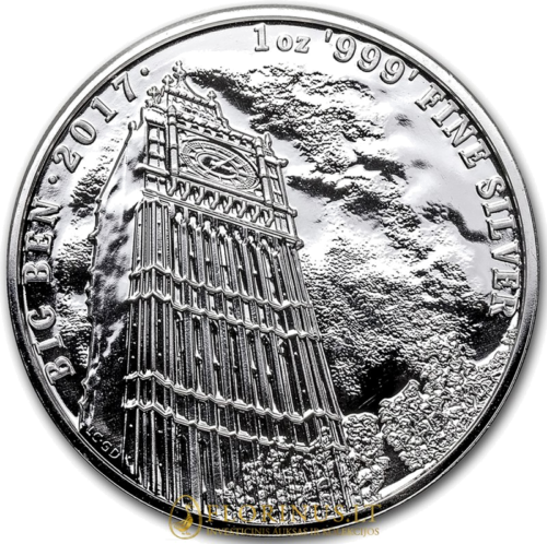 2017 Great Britain, Big Ben, 1 oz 2 pounds silver coin (1)