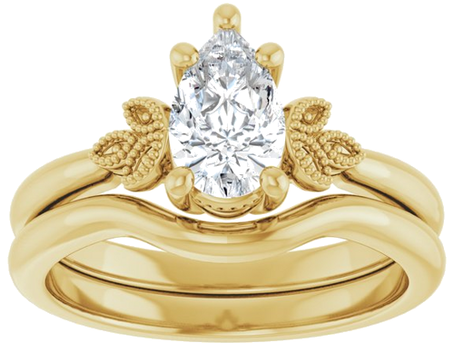 Sužadėtuvių Žiedas „Solitaire“ 14k yellow gold Pear 8mm x 5mm (8)