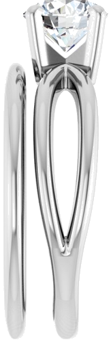 Sužadėtuvių Žiedas „Split Shank“ 585 Baltojo Aukso Round 6.5mm (9)