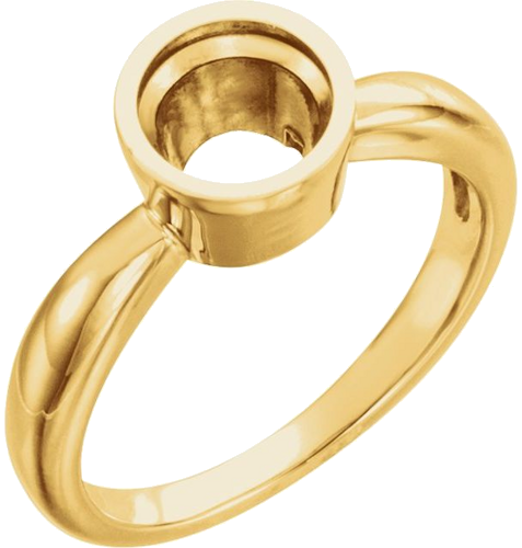 Sužadėtuvių Žiedas „Bezel-Set Solitaire“ 585 Geltonojo Aukso Round 5.2mm (1)