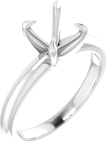 Sužadėtuvių Žiedas „Solitaire“ 585 Baltojo Aukso Round 7.4mm (1)