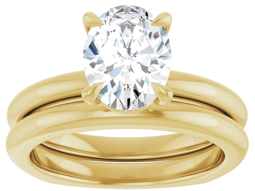 Sužadėtuvių Žiedas „Claw-Prong Euro Shank“ 14k yellow gold Oval 9mm x 7mm (8)