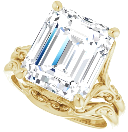 Sužadėtuvių Žiedas „Solitaire“ 14k yellow gold Emerald 12mm x 10mm (10)