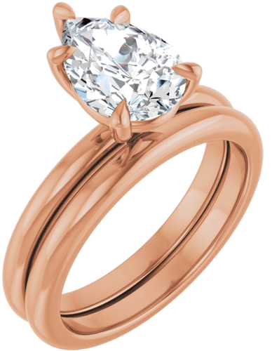 Sužadėtuvių Žiedas „Claw-Prong“ 14k rose gold Pear 10mm x 7mm (6)
