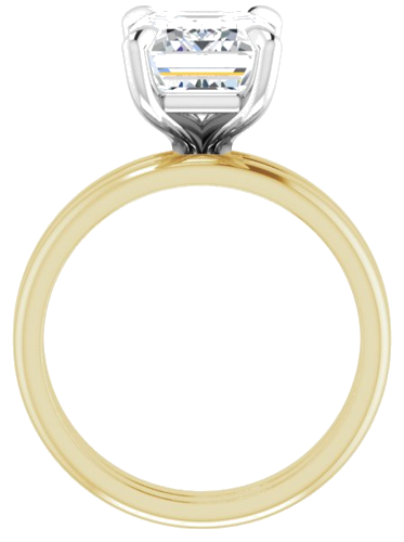 Sužadėtuvių Žiedas „Solitaire“ 585 Baltojo Ir Geltonojo Aukso Emerald 10mm x 8mm (6)