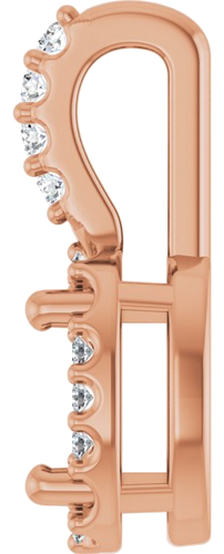 14K Rose 5x3 mm Oval .04 CTW Natural Diamond Semi-Set Halo-Style Pendant (3)