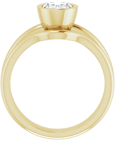 Sužadėtuvių Žiedas „Bezel-Set Solitaire“ 14k yellow gold Oval 8mm x 6mm (7)