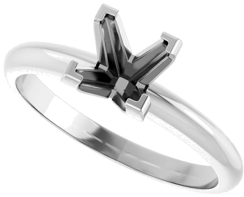 Sužadėtuvių Žiedas „V-End Solitaire“ 950 Platinos Square 5.5mm (5)