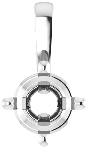 14K White 5 mm Round 4-Prong Pendant Mounting (1)