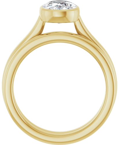 Sužadėtuvių Žiedas „Bezel-Set Solitaire“ 14k yellow gold Elongated Cushion 9mm x 7mm (7)