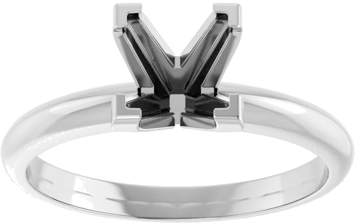 Sužadėtuvių Žiedas „V-Prong Solitaire“ 950 Platinos Square 6mm (3)