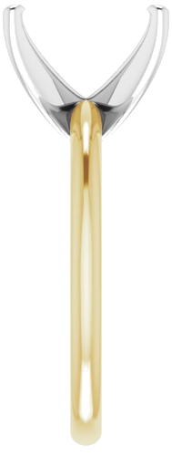 14K Yellow   White  10x8 mm Emerald Solitaire Engagement Ring Mounting (4)