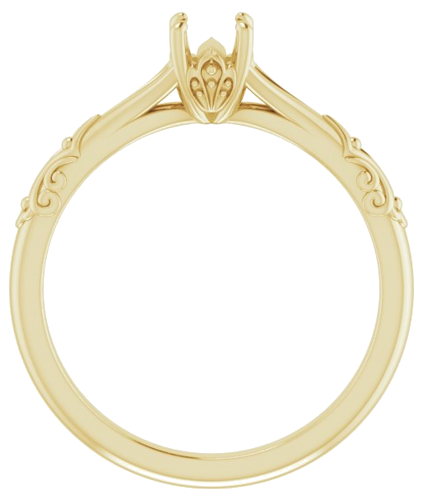 Sužadėtuvių Žiedas „Solitaire Sculptural“ 10k yellow gold Round 4.4mm (2)
