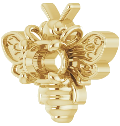 Pakabukas „Bee“ 14k yellow gold Oval 4mm x 3mm (2)