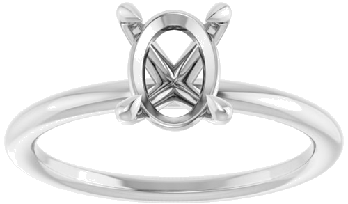 Sužadėtuvių Žiedas „Claw-Prong Solitaire“ 14k white gold Oval 8mm x 6mm (3)