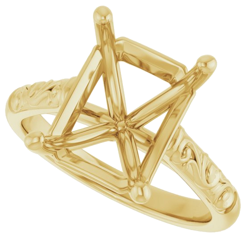 Sužadėtuvių Žiedas „Solitaire“ 10k yellow gold Emerald 11mm x 9mm (5)