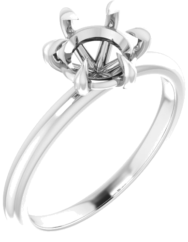 Sužadėtuvių Žiedas „Solitaire“ 585 Baltojo Aukso Round 7mm (1)