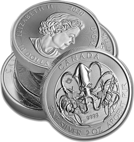 2 унции Северен Кракен 2020 Канада Сребърна монета (1)