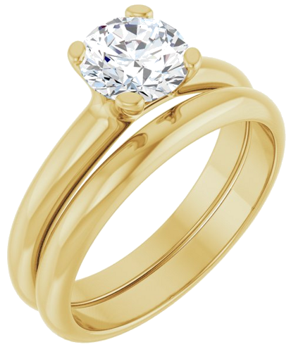 14K Yellow 6.5 mm Round Solitaire Engagement Ring Mounting (6)