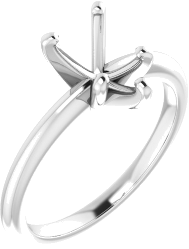 14K White  9x6 mm Pear Solitaire Engagement Ring Mounting (1)