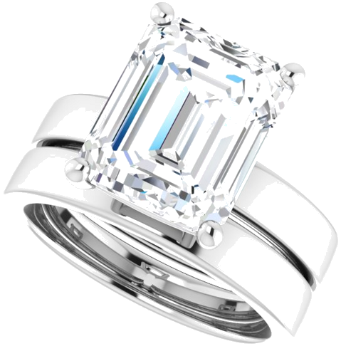 Sužadėtuvių Žiedas „Solitaire“ 950 Platinos Emerald 11mm x 9mm (10)