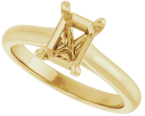 Sužadėtuvių Žiedas „Claw-Prong“ 14k yellow gold Emerald 7mm x 5mm (5)