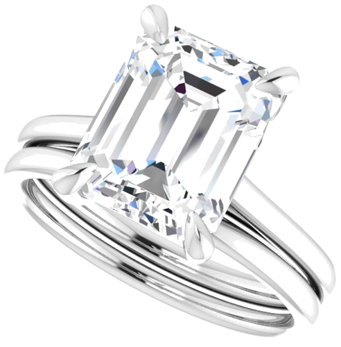 Sužadėtuvių Žiedas „Solitaire“ 950 Platinos Emerald 10mm x 8mm (10)