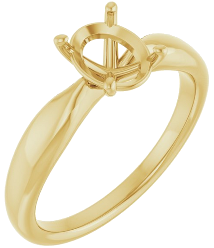 14K Yellow  8x6 mm Oval Solitaire Engagement Ring Mounting (1)
