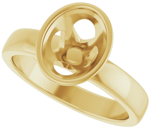 Sužadėtuvių Žiedas „Bezel-Set Solitaire“ 14k yellow gold Oval 9mm x 7mm (5)