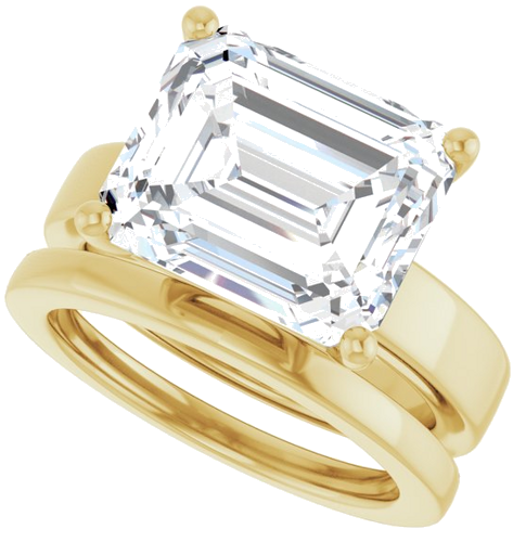 Sužadėtuvių Žiedas 14k yellow gold Emerald 12mm x 10mm (10)