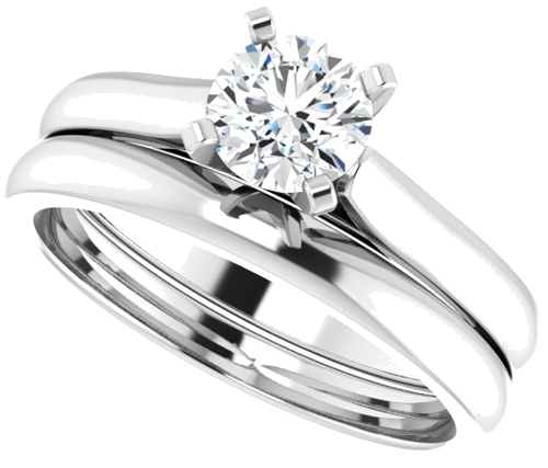 14K White 5.5 mm Round Solitaire Engagement Ring Mounting (9)