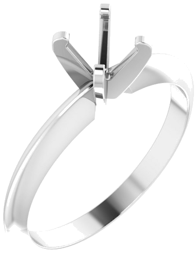 Sužadėtuvių Žiedas „Solitaire“ 585 Baltojo Aukso Round 5.2mm (1)