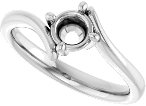 14K White  5.2 mm Round Solitaire Engagement Ring Mounting (5)