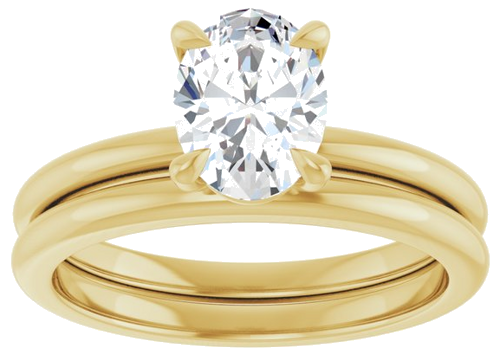 Sužadėtuvių Žiedas 417 Geltonojo Aukso Oval 8mm x 6mm (8)