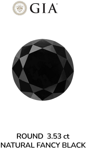 3.53 carat Fancy Black-VVS2 Excellent cut Natūralus Round Deimantas (1)