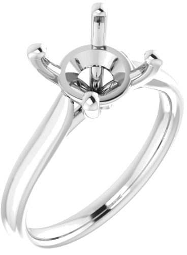 14K White 8.8 mm Round Engagement Ring Mounting (1)
