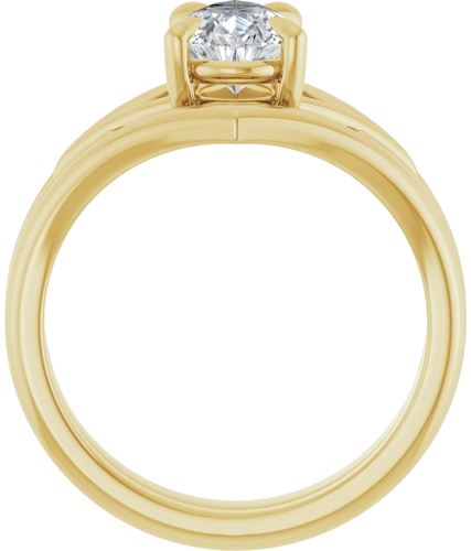 Sužadėtuvių Žiedas „Solitaire“ 585 Geltonojo Aukso Pear Shape 9mm x 6mm (7)