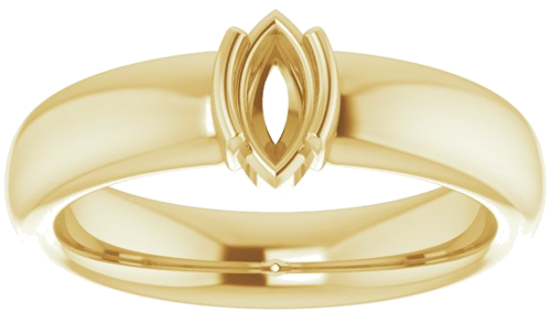 Sužadėtuvių Žiedas „Half-Bezel Solitaire“ 14k yellow gold Marquise 7mm x 3.5mm (3)