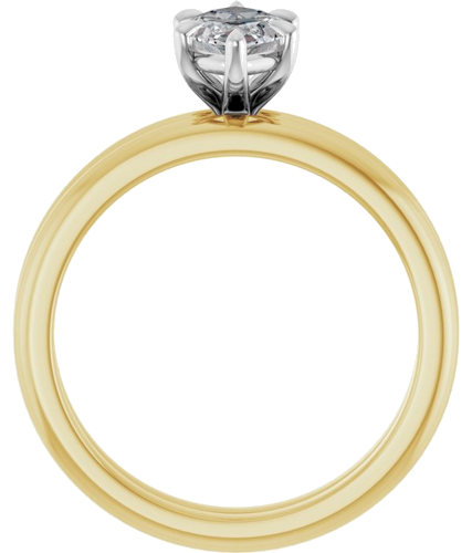 Sužadėtuvių Žiedas 585 Baltojo Ir Geltonojo Aukso Marquise 10mm x 5mm (5)