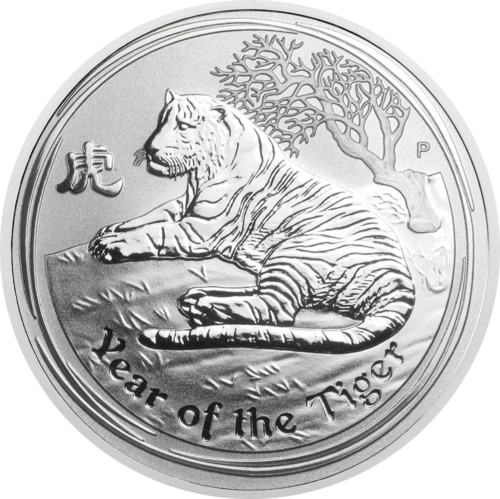 2 oz Годината на тигъра 2010 (Lunar II) Австралия Сребърна монета (1)