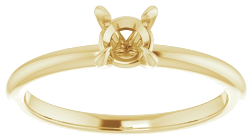 14K Yellow  4.8 mm Round Solitaire Engagement Ring Mounting (3)