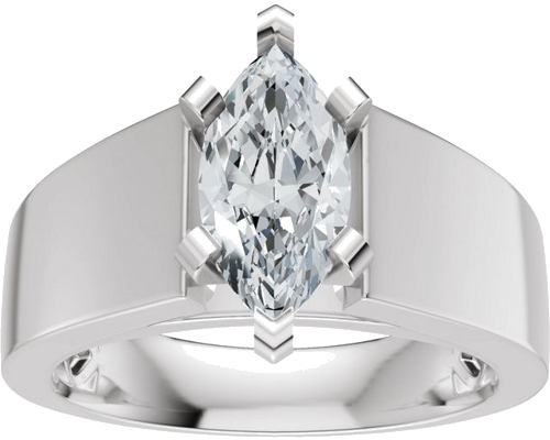 Sužadėtuvių Žiedas „Solitaire Cathedral-Style“ 14k white gold Marquise 10mm x 5mm (3)