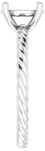 14K White 8x6 mm Oval Solitaire Engagement Ring Mounting (4)