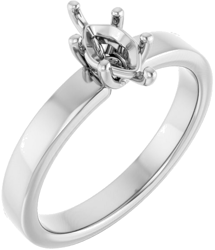 Sužadėtuvių Žiedas „Solitaire“ 14k white gold Marquise 8mm x 4mm (1)