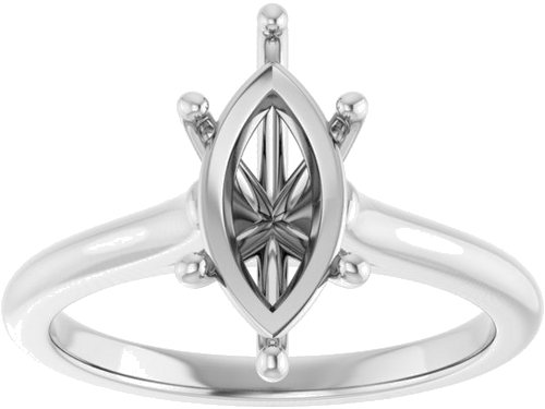 Sužadėtuvių Žiedas „Solitaire“ 585 Baltojo Aukso Marquise 12mm x 6mm (3)