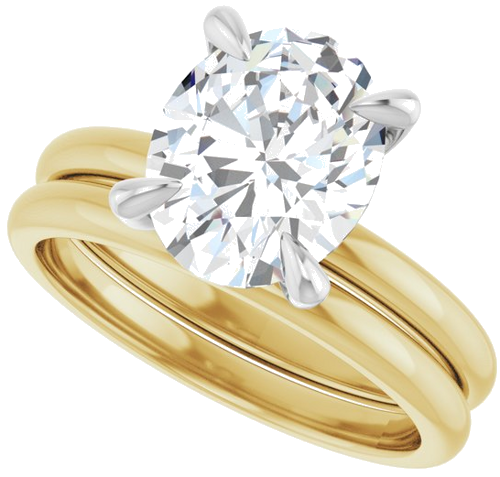 Sužadėtuvių Žiedas „Solitaire“ 18k yellow/white gold Oval 10mm x 8mm (10)