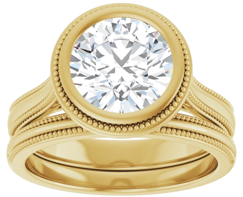 14K Yellow 8.2 mm Round Solitaire Engagement Ring Mounting (8)