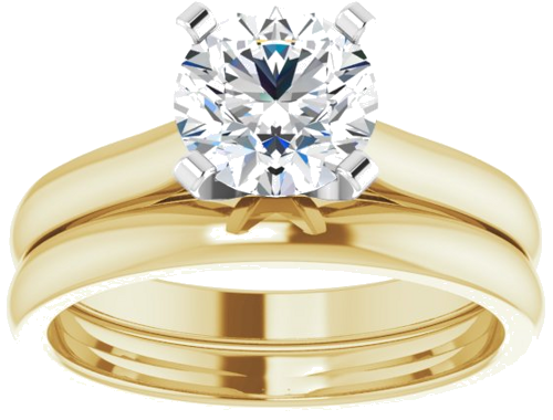 Sužadėtuvių Žiedas „Solitaire“ 14k yellow/white gold Round 7mm (7)