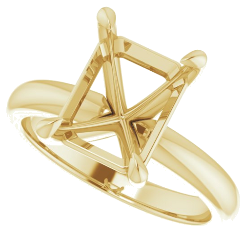 Sužadėtuvių Žiedas „Solitaire“ 585 Geltonojo Aukso Emerald 10mm x 8mm (5)